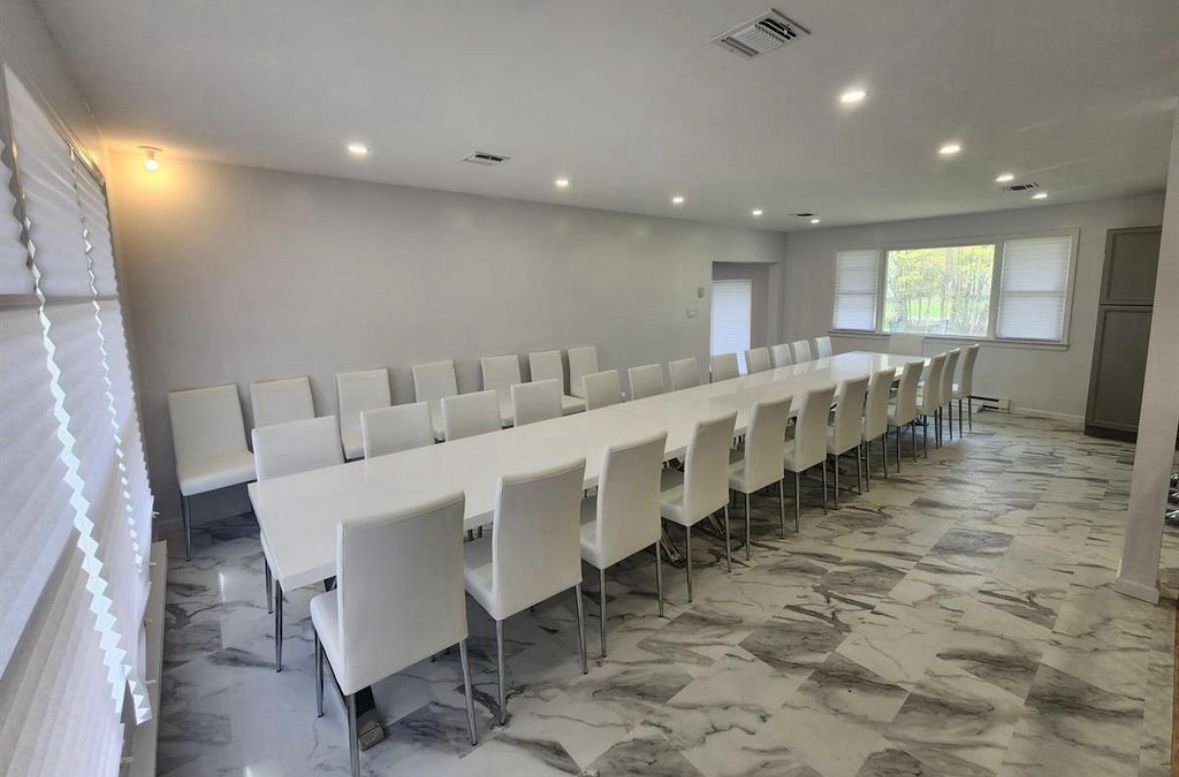 Grand Banquet Dining Hall Prepared for 28 Guests